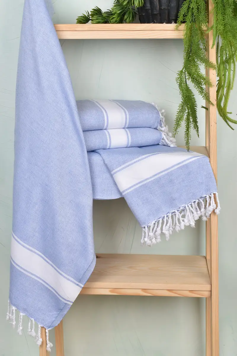 Best Friend Christmas Gift, 70x40 Cotton Striped Towel, Organic Turkish towel, Bachelorette Party Gifts, Custom Wedding Gifts, Turkish Towel Set - 6