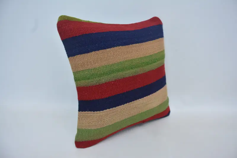 Rustic Cushion Cover, Pillow for Couch, Kilim Pillow, Farmhouse Pillow Case, Pillow Case, Gift Pillow, 16x16 Red Pillow Cover - 3