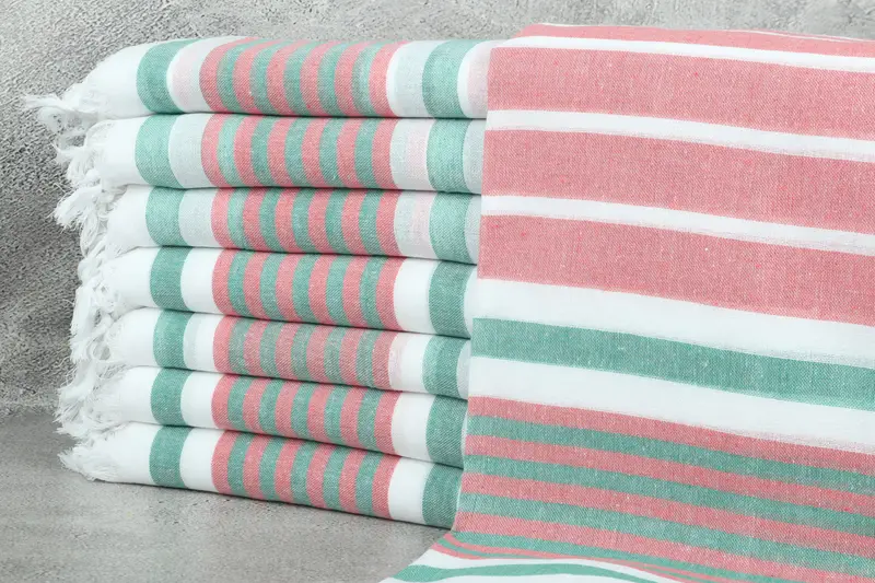Spa Towel, Quick-Dry Beach Towel, Handmade Turkish hammam towel, Valentines Gift, Gift For Him, 68x40 Cotton Striped Towel, Bachelorette Party Gift - 1