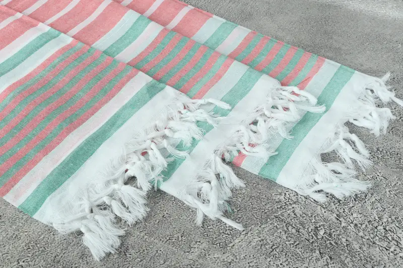 Spa Towel, Quick-Dry Beach Towel, Handmade Turkish hammam towel, Valentines Gift, Gift For Him, 68x40 Cotton Striped Towel, Bachelorette Party Gift - 5