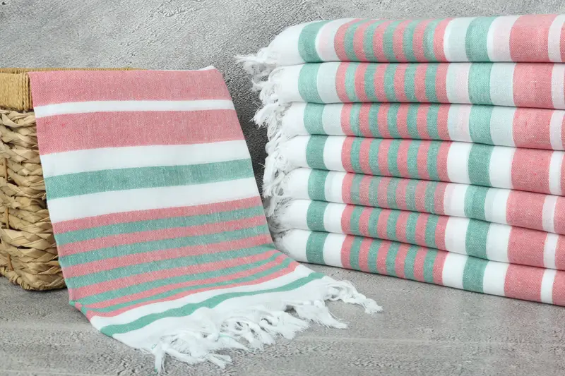 Spa Towel, Quick-Dry Beach Towel, Handmade Turkish hammam towel, Valentines Gift, Gift For Him, 68x40 Cotton Striped Towel, Bachelorette Party Gift - 3