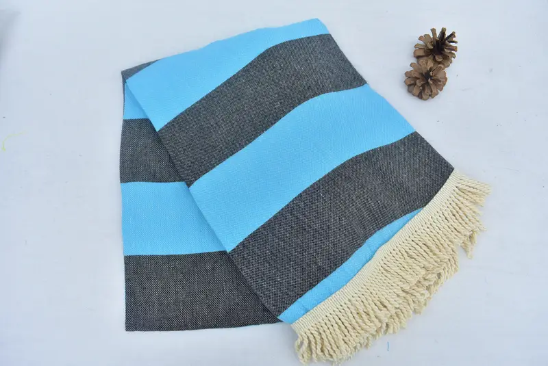 Travel Towel, Fouta towel, Bridal Party Gifts, Bachelor Gifts, Personalized Turkish Towel, Custom Wedding Towel, 64x64 Cotton Striped Round Towel - 5