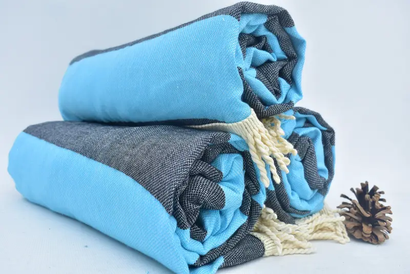 Travel Towel, Fouta towel, Bridal Party Gifts, Bachelor Gifts, Personalized Turkish Towel, Custom Wedding Towel, 64x64 Cotton Striped Round Towel - 4