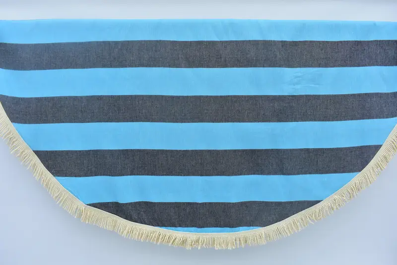 Travel Towel, Fouta towel, Bridal Party Gifts, Bachelor Gifts, Personalized Turkish Towel, Custom Wedding Towel, 64x64 Cotton Striped Round Towel - 1