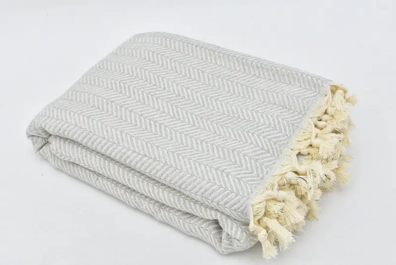 Custom Blanket, Turkish Blanket, 92x76 Cotton Chevron Towel, Monogram Blanket, Personalized Gift For Him, Custom Shower Curtain, Family Gift Basket - 3