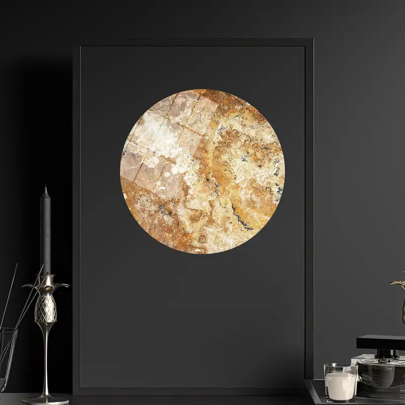 Elegant Farmhouse Canvas: Yellow Marble & Stone Print