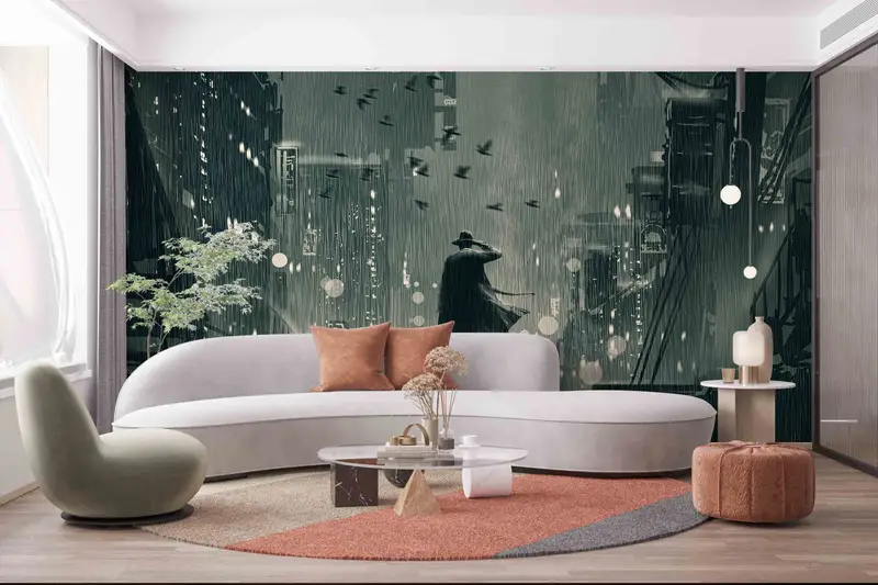 Gub Digital Paper, Next Level Escape Wall Art, Modern Mural, He Detective Holding A Gun To His Head Mural, 3D Wall Mural, - 8