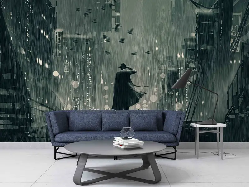 Gub Digital Paper, Next Level Escape Wall Art, Modern Mural, He Detective Holding A Gun To His Head Mural, 3D Wall Mural, - 6