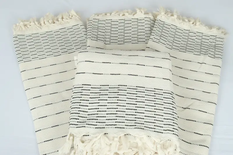 Woven Throw Blanket, Girl Trip Party Favor, Bachelorette Party Gifts Bridesmaids, Tablecloth, Throw Blanket Couch, 98x92 Cotton Striped Design Towel - 5
