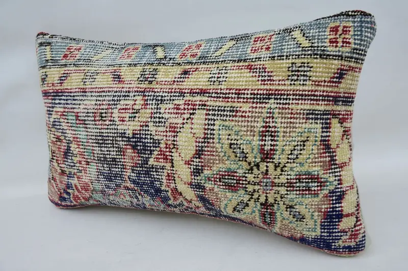 Cushion Cover, Ethnical Kilim Rug Pillow, Handmade Kilim Cushion, Kilim Cushion Sham, Oriental Cushion, Yoga Pillow Cover, 12x20 Beige Pillow - 3