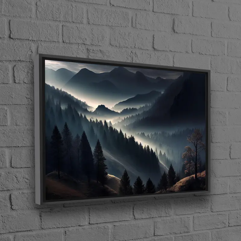 エレガントな山の風景キャンバス: モダンな農家の装飾