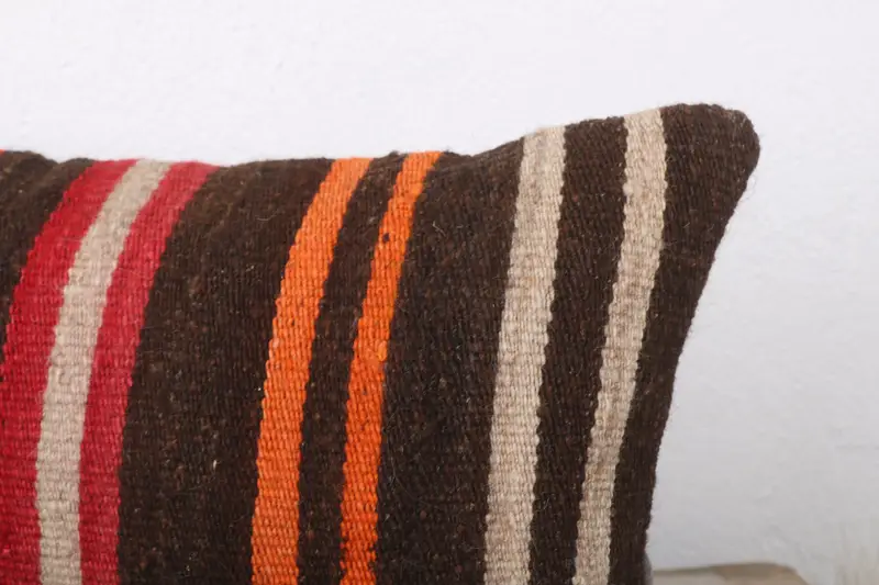 Car Pillow Case, Gift Pillow, Ethnic Cushion Cover, Kilim Cushion Sham, 12x24 Brown Pillow Cover, Antique Pillows, Pillow Case, Art Deco Pillow Case - 5