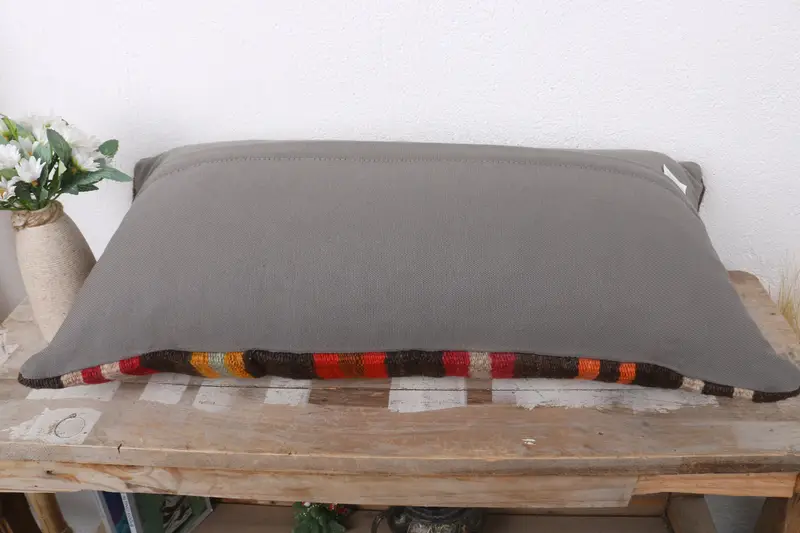 Car Pillow Case, Gift Pillow, Ethnic Cushion Cover, Kilim Cushion Sham, 12x24 Brown Pillow Cover, Antique Pillows, Pillow Case, Art Deco Pillow Case - 7