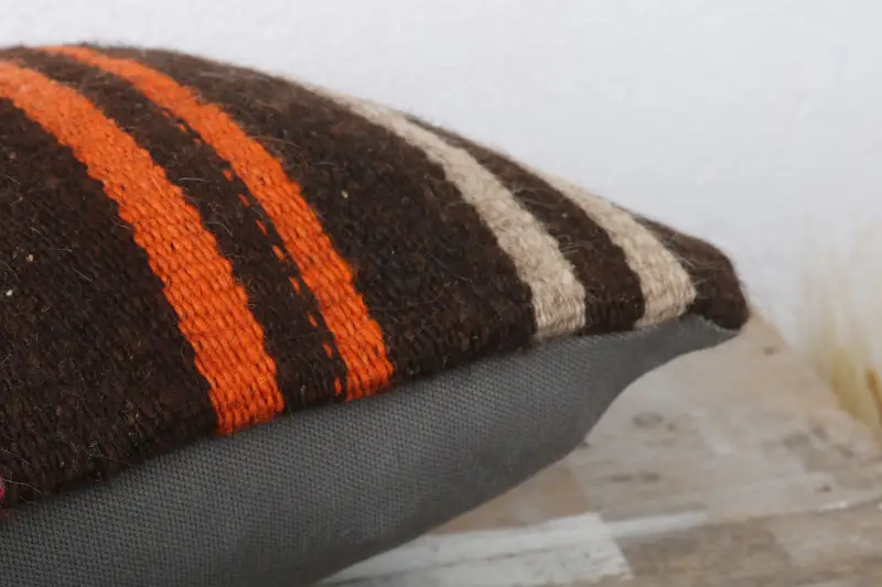 Car Pillow Case, Gift Pillow, Ethnic Cushion Cover, Kilim Cushion Sham, 12x24 Brown Pillow Cover, Antique Pillows, Pillow Case, Art Deco Pillow Case - 6