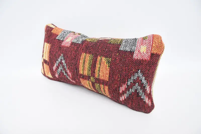 Interior Designer Pillow, 8x16 Red Pillow Cover, Handwoven Pillow Cover Pillow Sham, Pillow for Sofa, Pillow, Throw Kilim Pillow - 4
