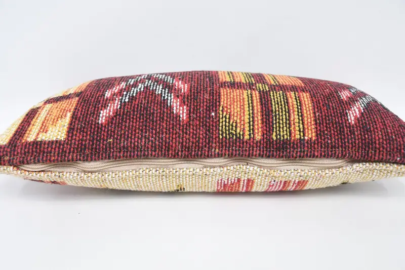 Interior Designer Pillow, 8x16 Red Pillow Cover, Handwoven Pillow Cover Pillow Sham, Pillow for Sofa, Pillow, Throw Kilim Pillow - 5