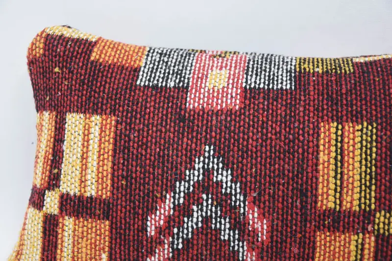 Interior Designer Pillow, 8x16 Red Pillow Cover, Handwoven Pillow Cover Pillow Sham, Pillow for Sofa, Pillow, Throw Kilim Pillow - 2