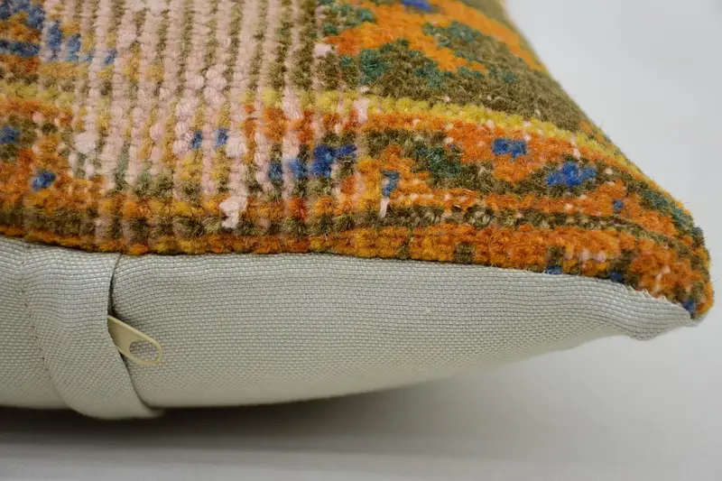 Home Decor Pillow, Art Deco Pillow Sham, Pillow for Couch, Seat Cushion, Pillow, 12x20 Orange Cushion, Boho Pillow Sham Cover, Vintage Throw Pillow - 4