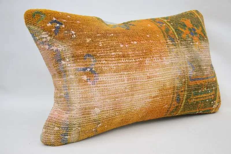 Home Decor Pillow, Art Deco Pillow Sham, Pillow for Couch, Seat Cushion, Pillow, 12x20 Orange Cushion, Boho Pillow Sham Cover, Vintage Throw Pillow - 2