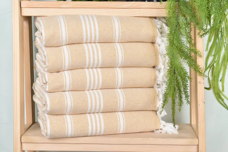 Lightweight Turkish towel, Bridesmaid Favors, Housewarming Gift, 70x40 Cotton Striped Towel, Bachelorette Party Gift, Luxury Beach Towel - 1