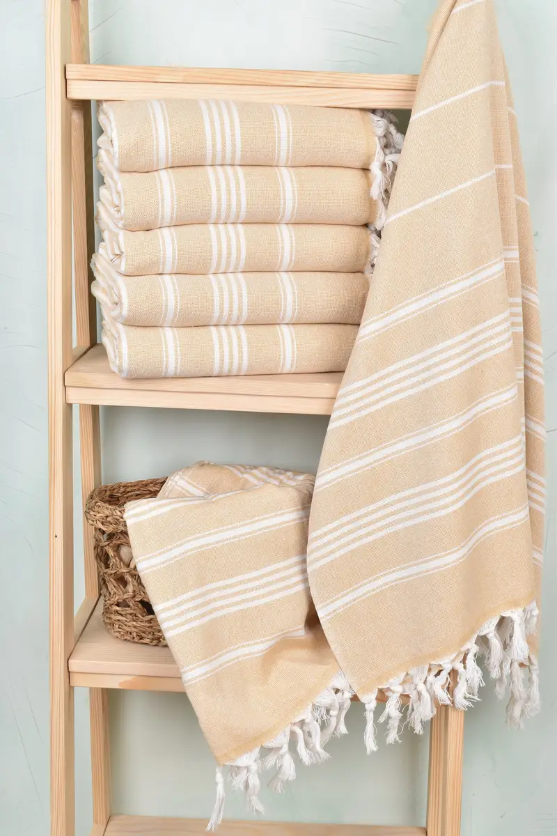 Lightweight Turkish towel, Bridesmaid Favors, Housewarming Gift, 70x40 Cotton Striped Towel, Bachelorette Party Gift, Luxury Beach Towel - 3