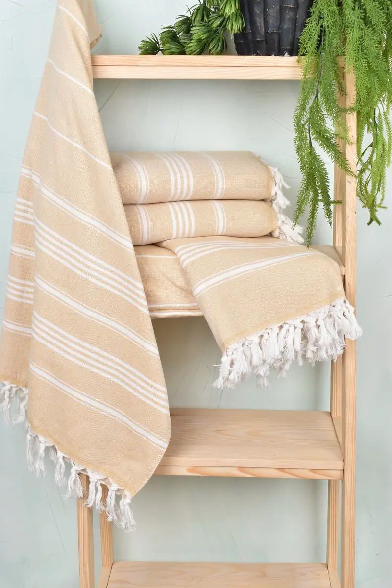 Lightweight Turkish towel, Bridesmaid Favors, Housewarming Gift, 70x40 Cotton Striped Towel, Bachelorette Party Gift, Luxury Beach Towel - 6