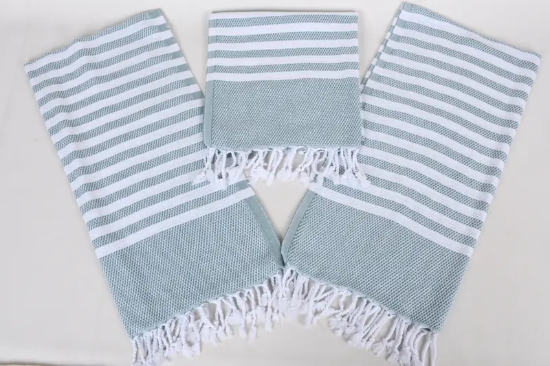Small Bath Towels, Organic Tea Towel, Wedding Gift, Bridal Shower Favor, Kitchen Towel, Handmade Gift, 44x24 Cotton Striped Towel, Custom Name Towel - 6