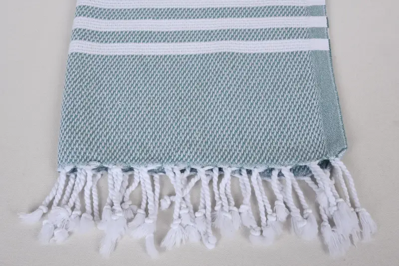 Small Bath Towels, Organic Tea Towel, Wedding Gift, Bridal Shower Favor, Kitchen Towel, Handmade Gift, 44x24 Cotton Striped Towel, Custom Name Towel - 3
