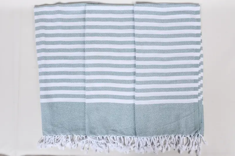Small Bath Towels, Organic Tea Towel, Wedding Gift, Bridal Shower Favor, Kitchen Towel, Handmade Gift, 44x24 Cotton Striped Towel, Custom Name Towel - 7