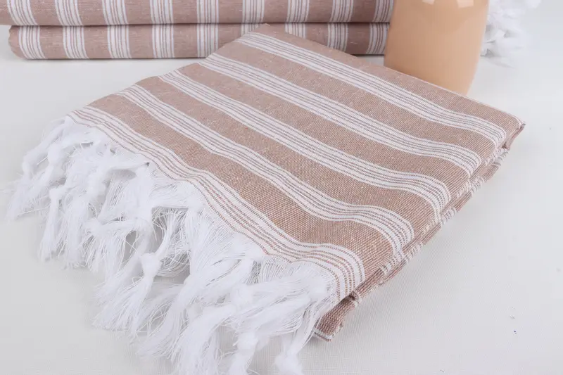 Organic towel, Lightweight Turkish towel, 70x40 Cotton Striped Towel, Personalized Wedding Gift, Gift Towel, Luxury Turkish peshtemal beach towel - 5