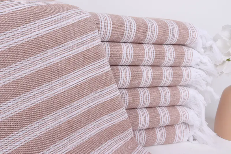 Organic towel, Lightweight Turkish towel, 70x40 Cotton Striped Towel, Personalized Wedding Gift, Gift Towel, Luxury Turkish peshtemal beach towel - 1
