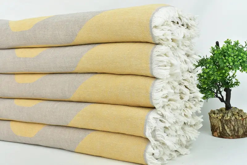 Wedding Favors, Throw Blanket for Bed, Monogram Blanket, Wedding Anniversary Gift, Organic Throw, 96x84 Cotton Honeycomb Towel, Personalized Gifts - 4