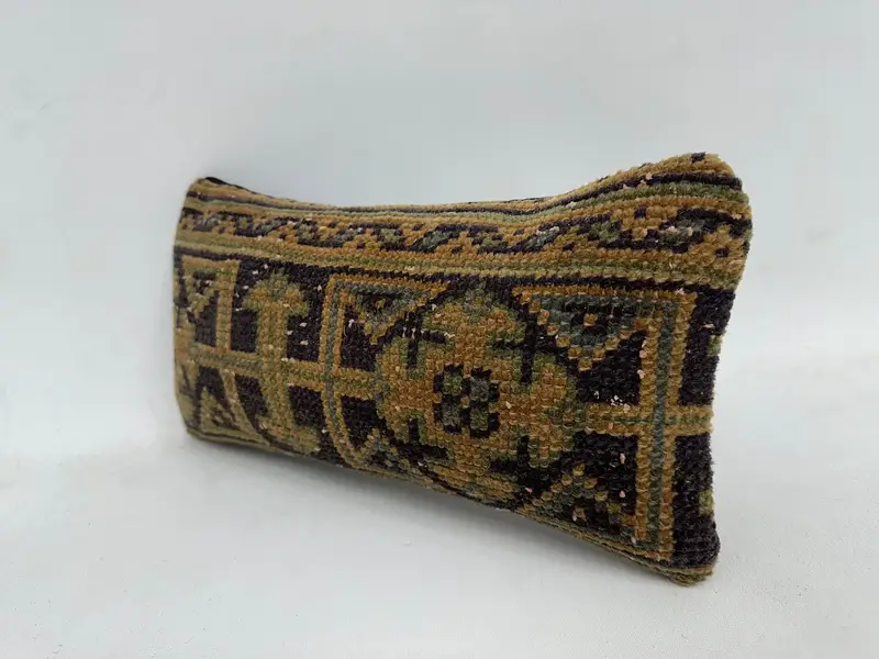 Boho Pillow Sham Cover, Colorful Pillow Sham, Vintage Kilim Pillow, Cushion Case, 8x16 Blue Cushion, Turkish Rugs Pillow Sham, Antique Pillows - 4
