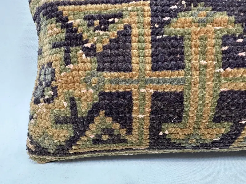 Boho Pillow Sham Cover, Colorful Pillow Sham, Vintage Kilim Pillow, Cushion Case, 8x16 Blue Cushion, Turkish Rugs Pillow Sham, Antique Pillows - 2