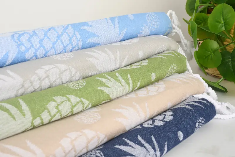 70x36 Cotton Pineapple Design Towel, Embroidery Towel, Wedding Gift, Bridal Shower Favors, Organic Towel, Lightweight Turkish towel, Employee Gifts - 3