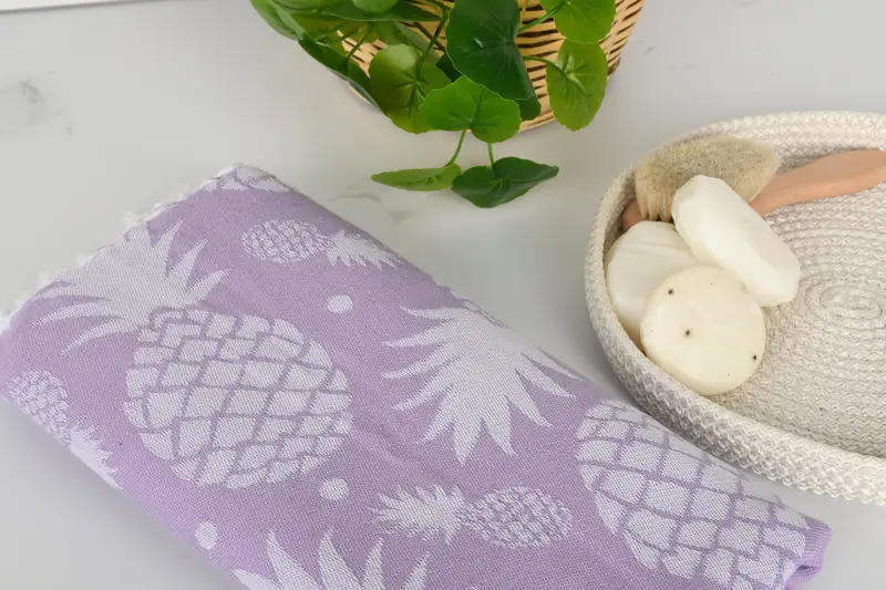 70x36 Cotton Pineapple Design Towel, Embroidery Towel, Wedding Gift, Bridal Shower Favors, Organic Towel, Lightweight Turkish towel, Employee Gifts - 6