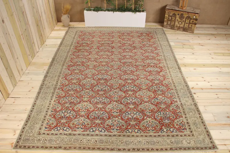 Handmade Orange & Blue Persian Rug, 0.7x11.6 ft