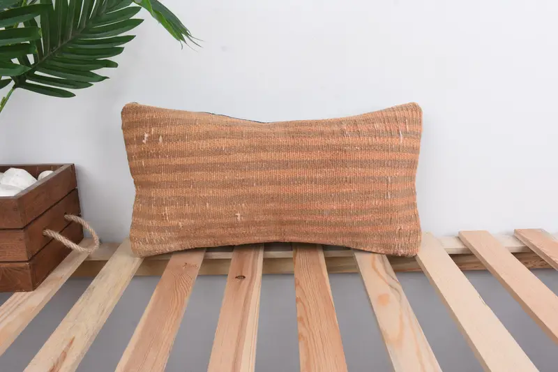 Interior Designer Pillow, Seat Cushion Cover, Kilim Pillow Cover, Pillow for Sofa, 8x16 Orange Pillow Case, Cushion Case, Custom Pillow Case - 1