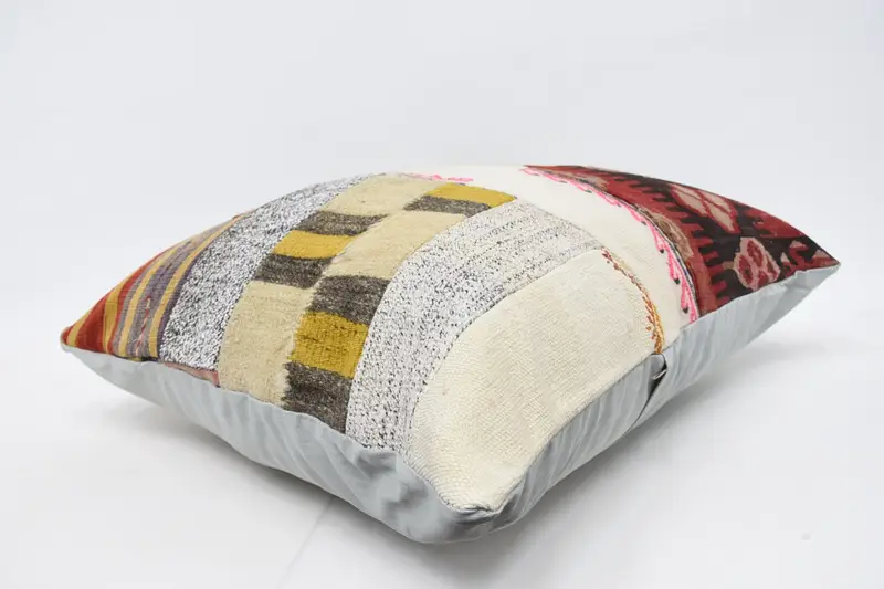 Patio Pillow Sham, Retro Cushion Case, 28x28 Beige Pillow Cover, Antique Pillows, Boho Pillow, Cushion Cover, Interior Designer Pillow - 6
