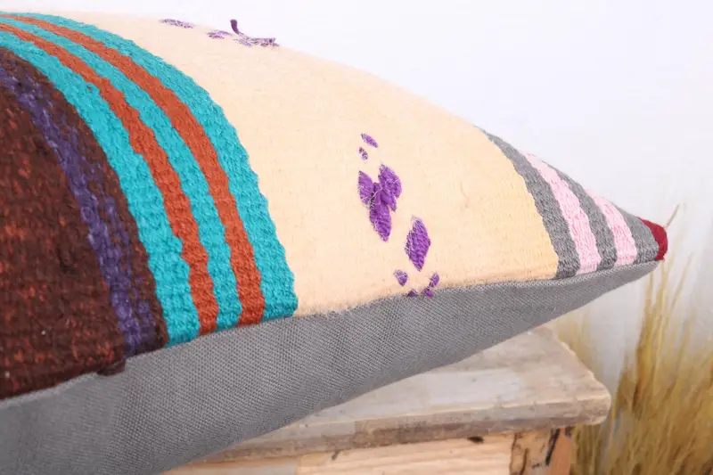 Pillow Sham, Vintage Kilim Pillow, Interior Designer Pillow, Customized Pillow Cover, 18x18 Purple Pillow, Turkish Kilim Pillow - 6