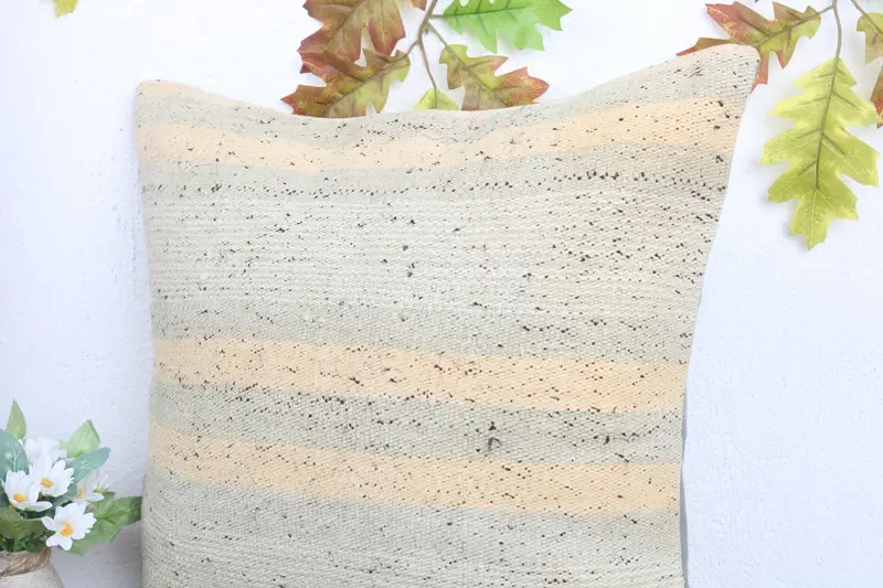 Kilim Cushion Sham, Handmade Kilim Cushion, Pillow Sham, Aesthetic Pillow Cover, 18x18 Beige Cushion Case, Boho Pillow Sham Cover - 5