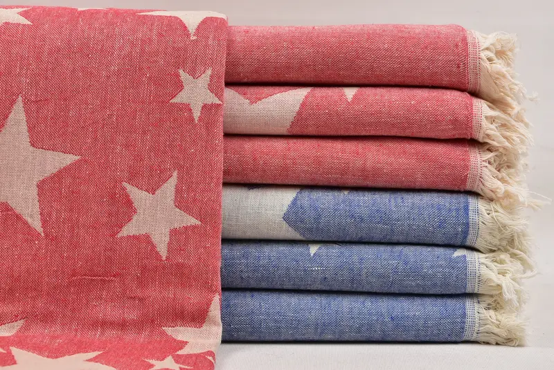 Turkish Towel Monogram, Wedding Gift, 76x40 Cotton Star Patterned Towel, Turkish bath towel, Employee Gifts, Bachelor Bachelorette Party Favors - 1