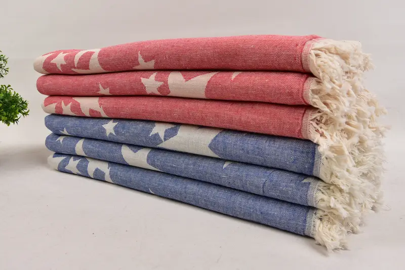 Turkish Towel Monogram, Wedding Gift, 76x40 Cotton Star Patterned Towel, Turkish bath towel, Employee Gifts, Bachelor Bachelorette Party Favors - 3