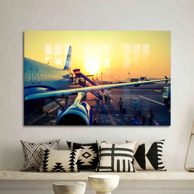 Zarif Gün Batımı Uçak Camı: Eviniz için Modern Baskılı Cam