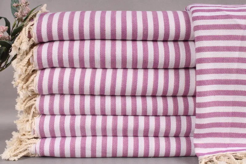 Wholesale Purple Blanket Handwoven Turkish Cotton, 75x103 Inches