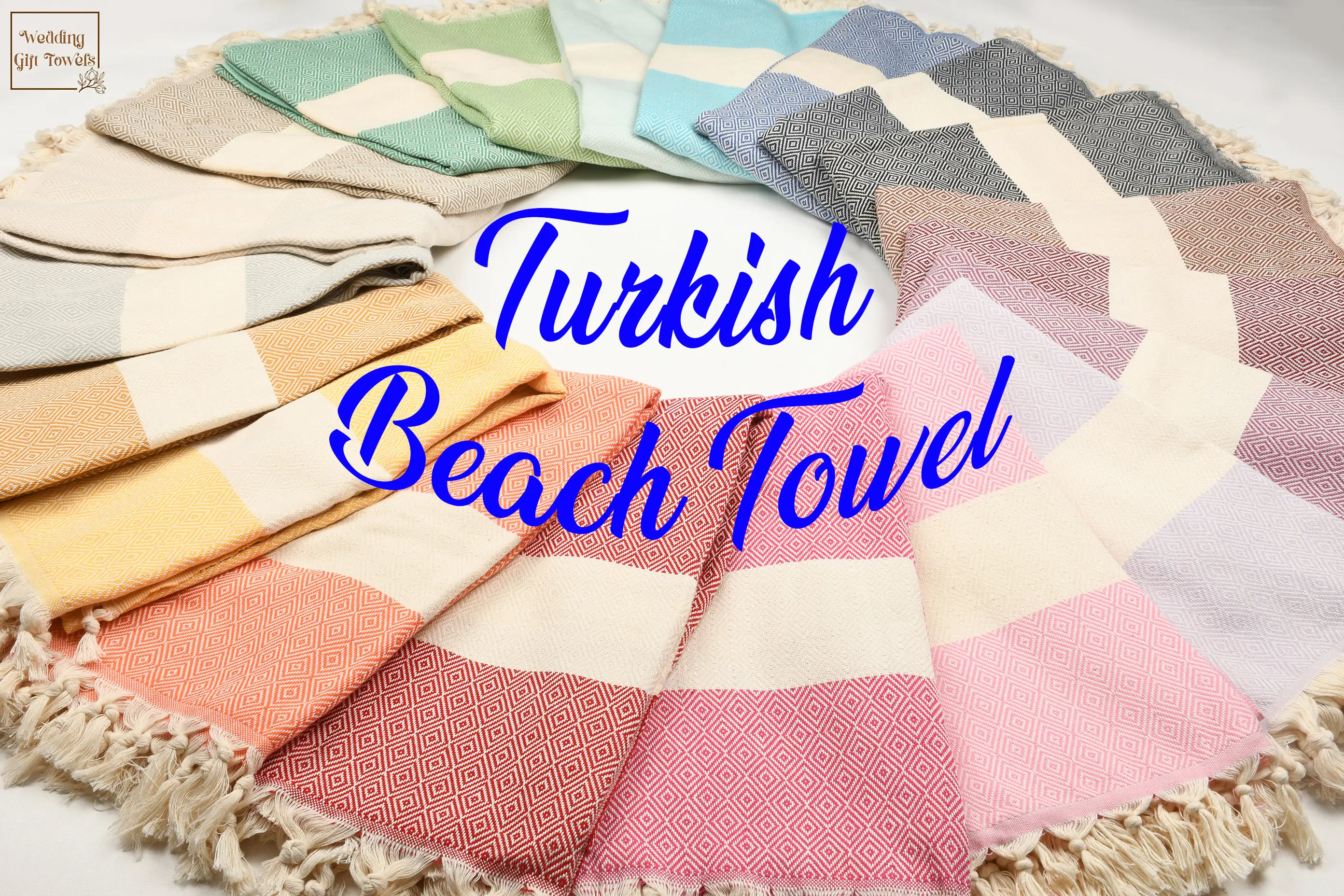 Wedding Gift Personalized Turkish Cotton Towels White, 40x70 Inches - 1