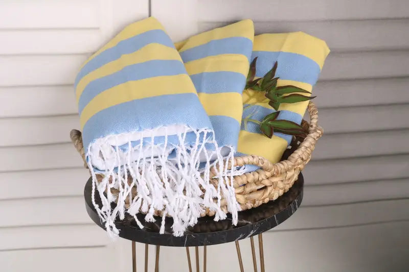 40x18 Pamuklu Çizgili Havlu, Monogram Mutfak Havlusu, Düğün Hediyesi, Plaj Düğün Favor, Küçük Banyo Havlu, Tatil Havlu, Özel Çay Havlusu - 5