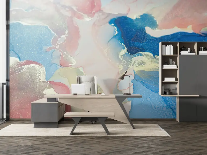 Modern Wall Paper, Wall Paper Peel and Stick, Colorful Marble Wall Art, Modern Wall Mural, Bright Wall Paper, Marble Wall Paper, - 9