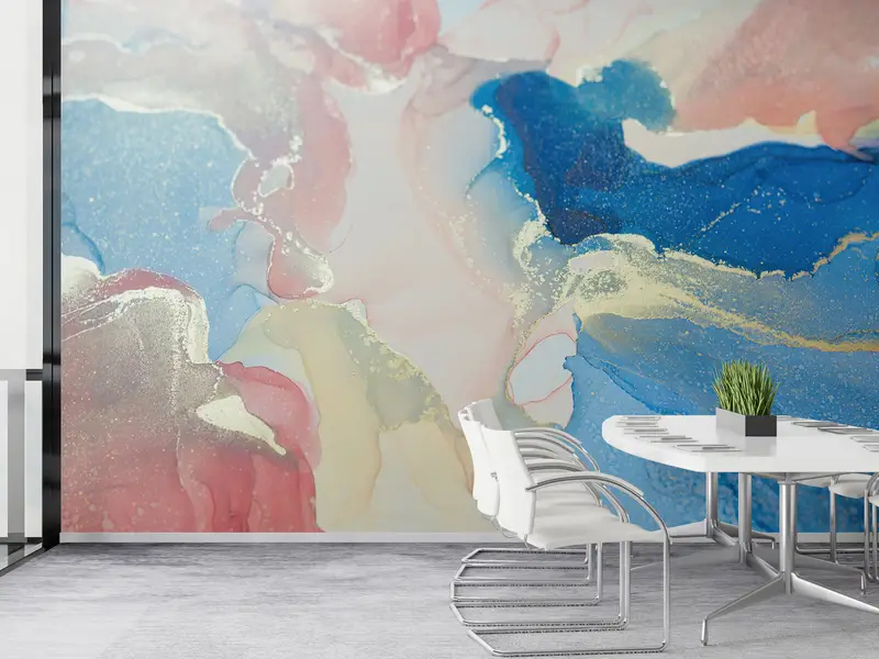 Modern Wall Paper, Wall Paper Peel and Stick, Colorful Marble Wall Art, Modern Wall Mural, Bright Wall Paper, Marble Wall Paper, - 5