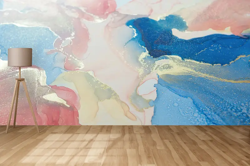 Modern Wall Paper, Wall Paper Peel and Stick, Colorful Marble Wall Art, Modern Wall Mural, Bright Wall Paper, Marble Wall Paper, - 2